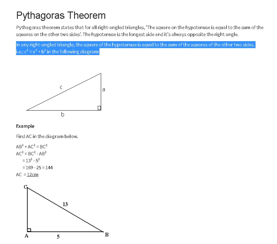 PYTHAGORAS THEORM