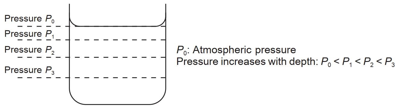 The pressure at Different Depths