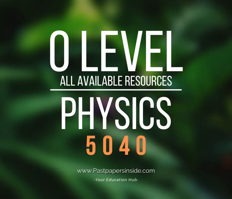 O Level Physics 5054